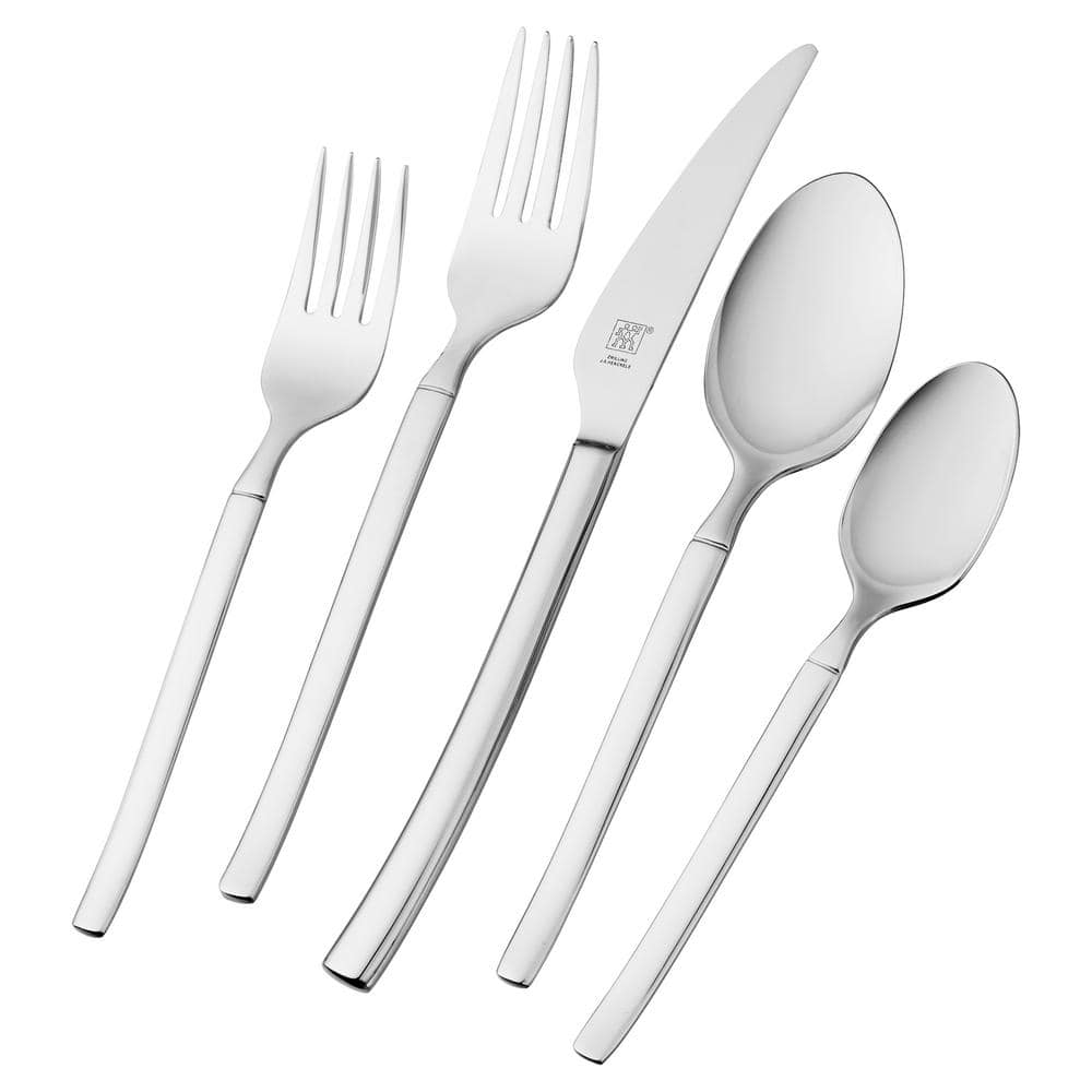 Opus Satin 45-Piece Service for 8, 18/10 Stainless Steel Flatware Set - Hercitys