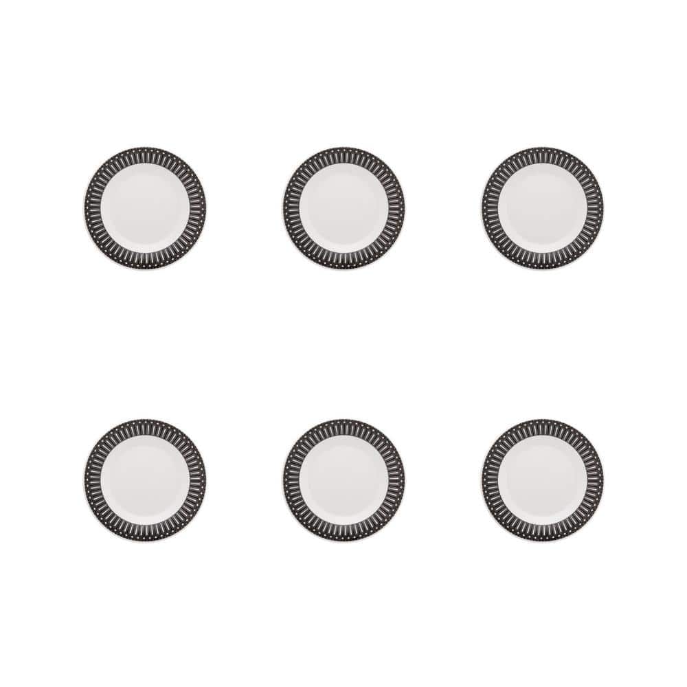 Actual 7.48″ Black and Ivory Salad Plate (Set of 6) - Hercitys