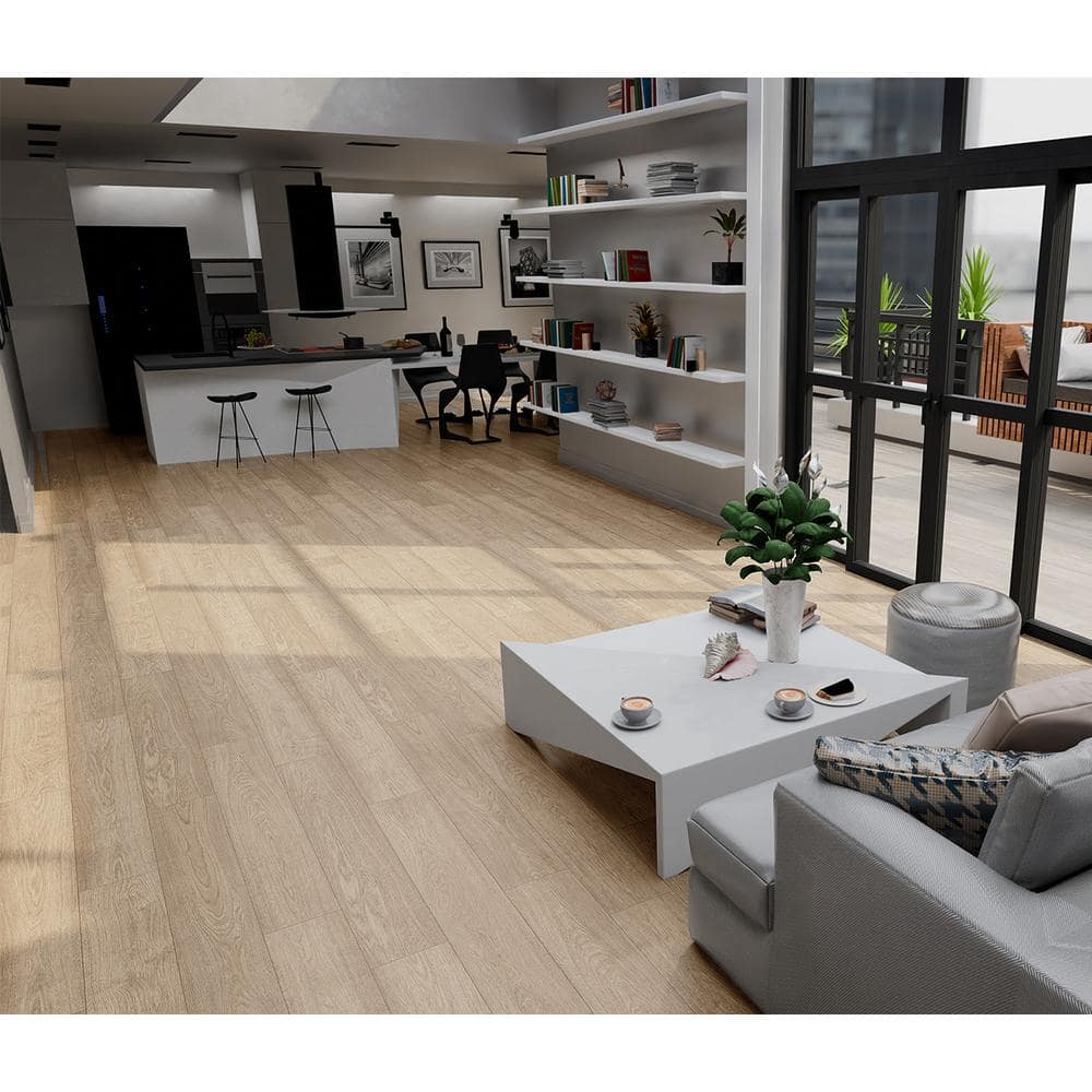 Sweetwater Oak 7 mm x 7.6 in. W Laminate Wood Flooring (26.8 sq. ft. /Case) - Hercitys