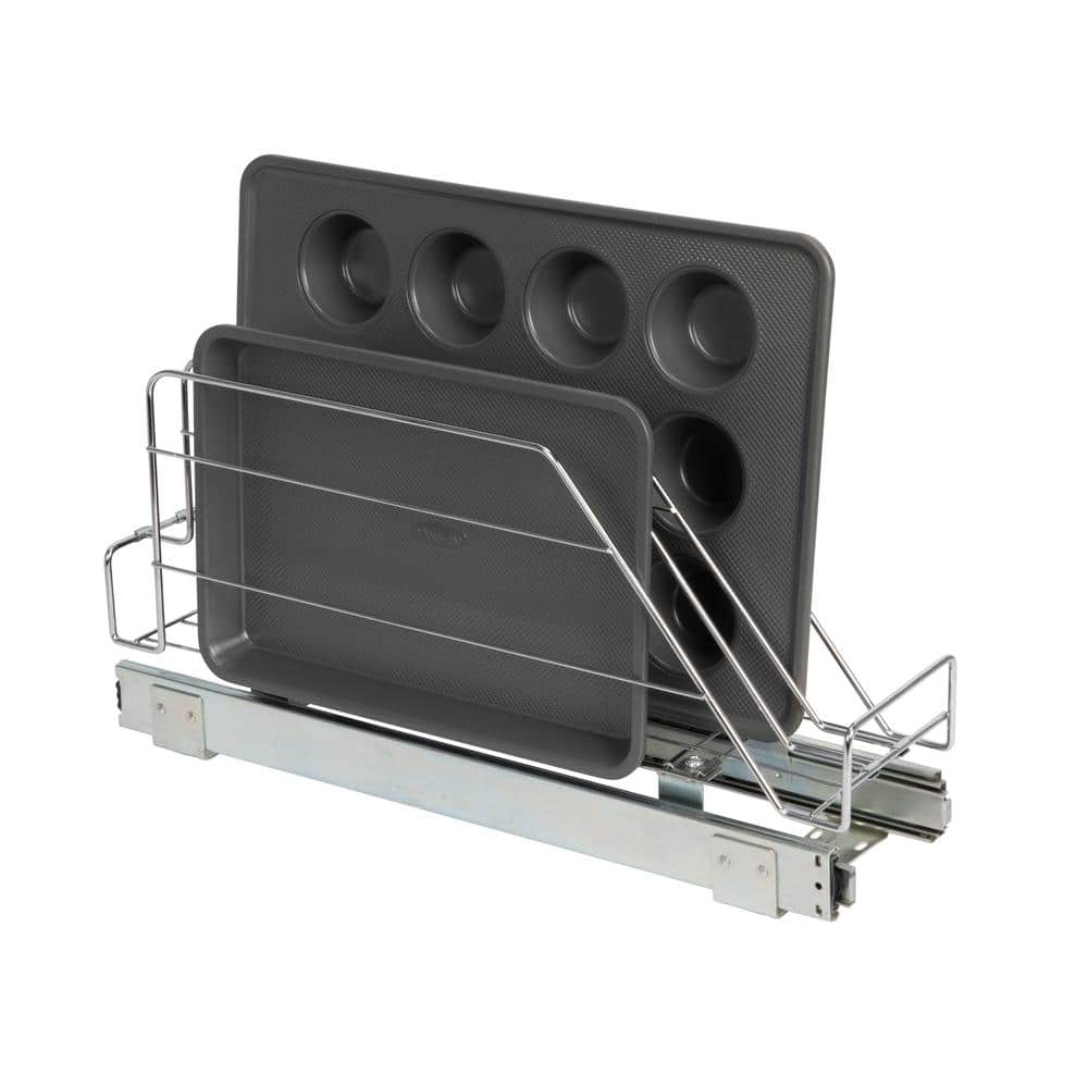 Glidez Chrome Steel Cookware and Bakeware Pull-Out Organizer - Hercitys