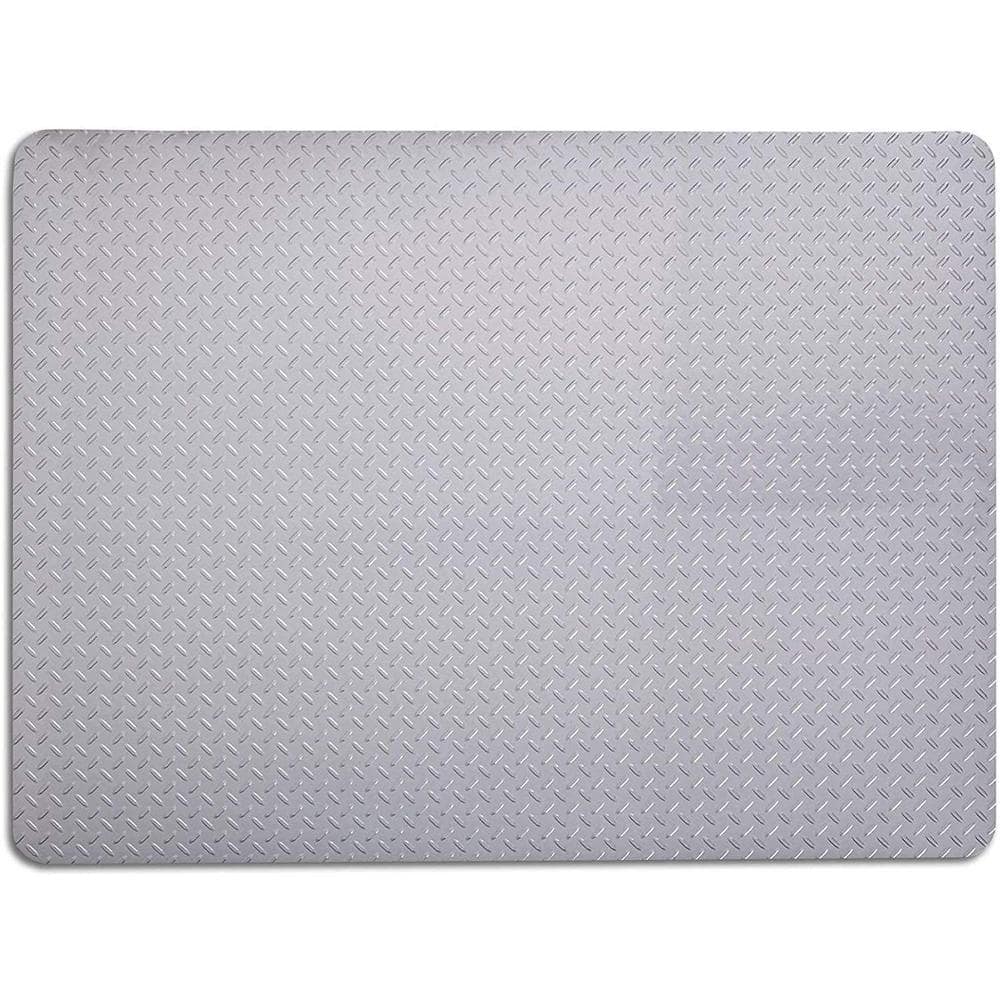 Grill and Garage Mat Diamond Plate Silver 57 in. x 47 in. - Hercitys