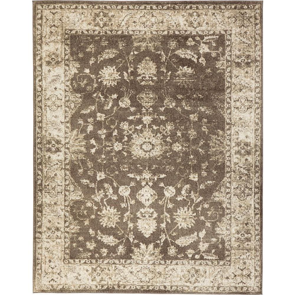 Old Treasures Brown/Cream 5 ft. x 7 ft. Area Rug - Hercitys
