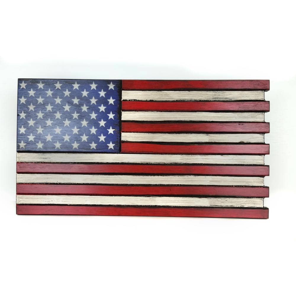 Mini American Flag Wall Display with Hidden, Locking Gun Concealment - Hercitys