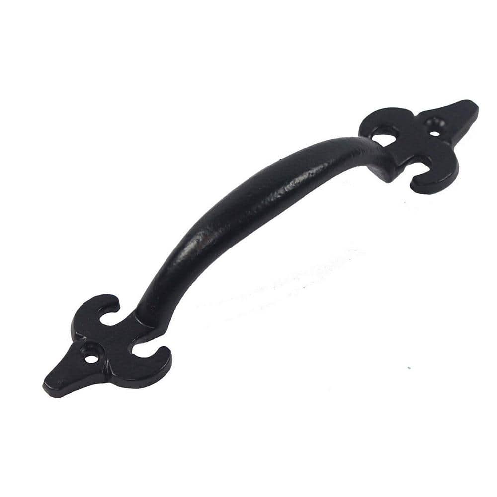 Antique Colonial 10 in. Black Galvanized Steel Gate, Door, or Cabinet Handle - Hercitys