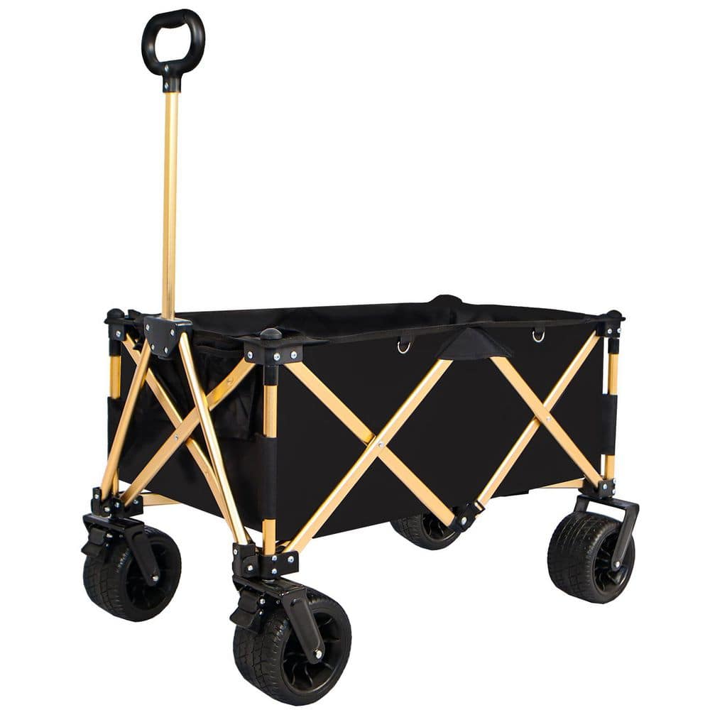 6.5 cu. ft. Steel Garden Cart With 600D Oxford Fabric – Extra Long Beach Wagon with All-Terrain Wheels, 400 lbs. - Hercitys