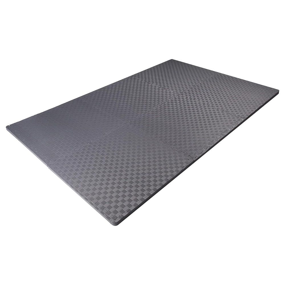 Gray 24 in. W x 24 in. L x 1 in. T EVA Interlocking Foam Gym Flooring Mat (6 Tiles/Pack) (24 sq. ft.) - Hercitys