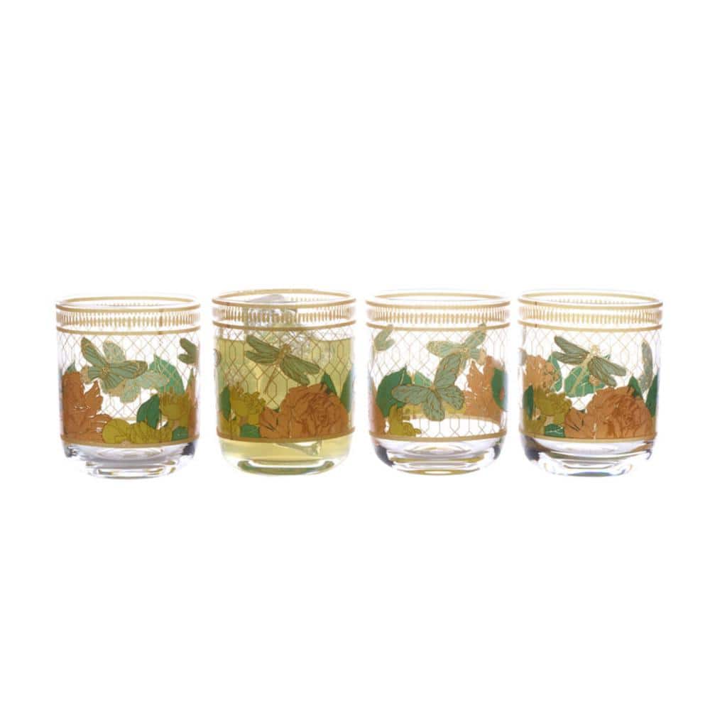 Vintage Vibe 13 oz. Double Old Fashioned Glass Set (Set of 4) - Hercitys
