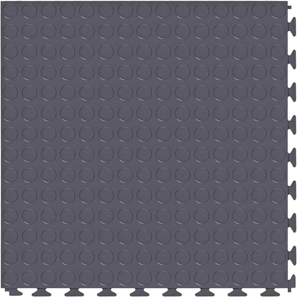 Nitro Coin Fle x PVC Garage Floor Tiles, Dark Gray, 20.5 in. x 20.5 in., 177 in. Thick, 8-Pack, 23.35 sq. ft. - Hercitys