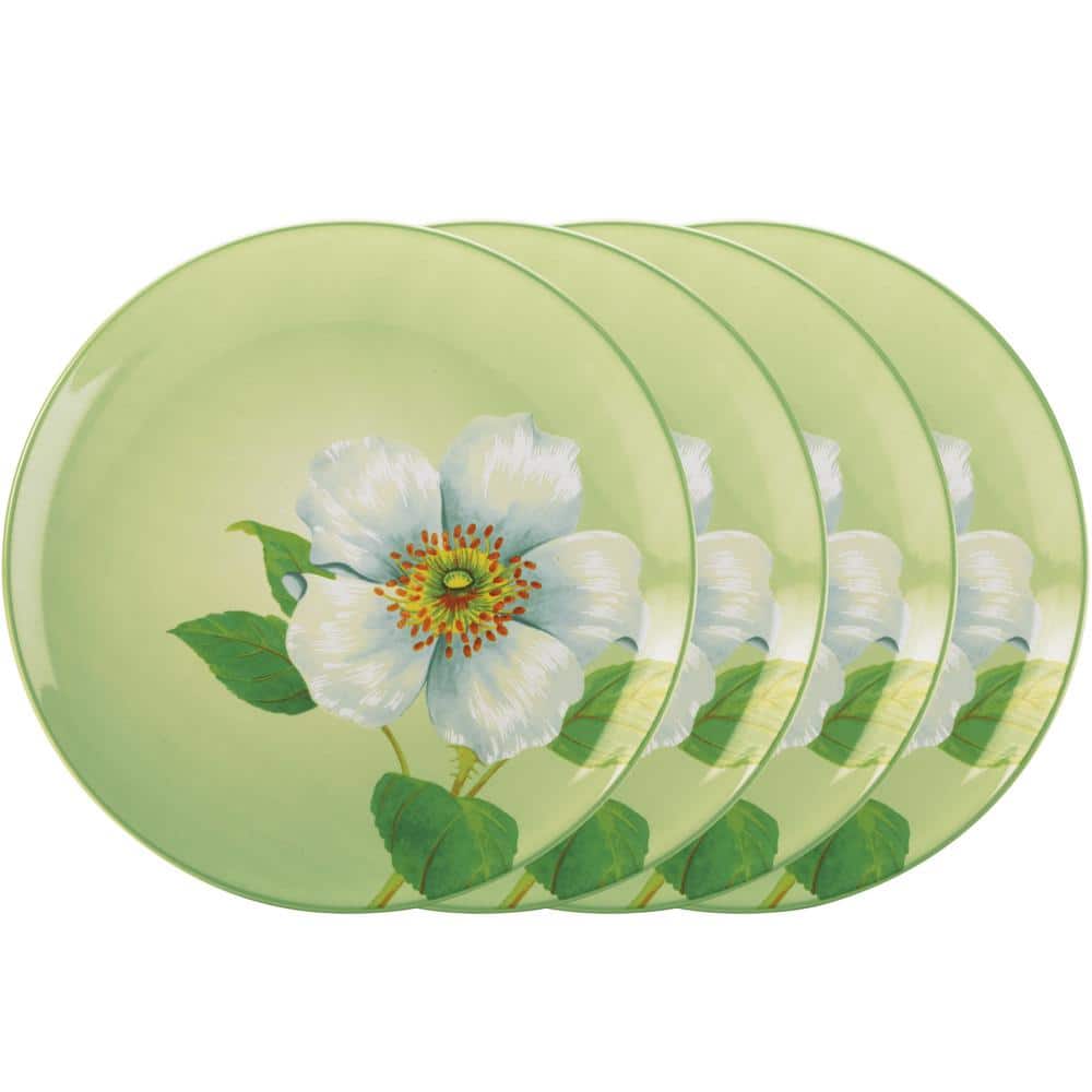 Colorwave Apple 8.25 in. (Green) Stoneware Floral Accent Plates, (Set of 4) - Hercitys