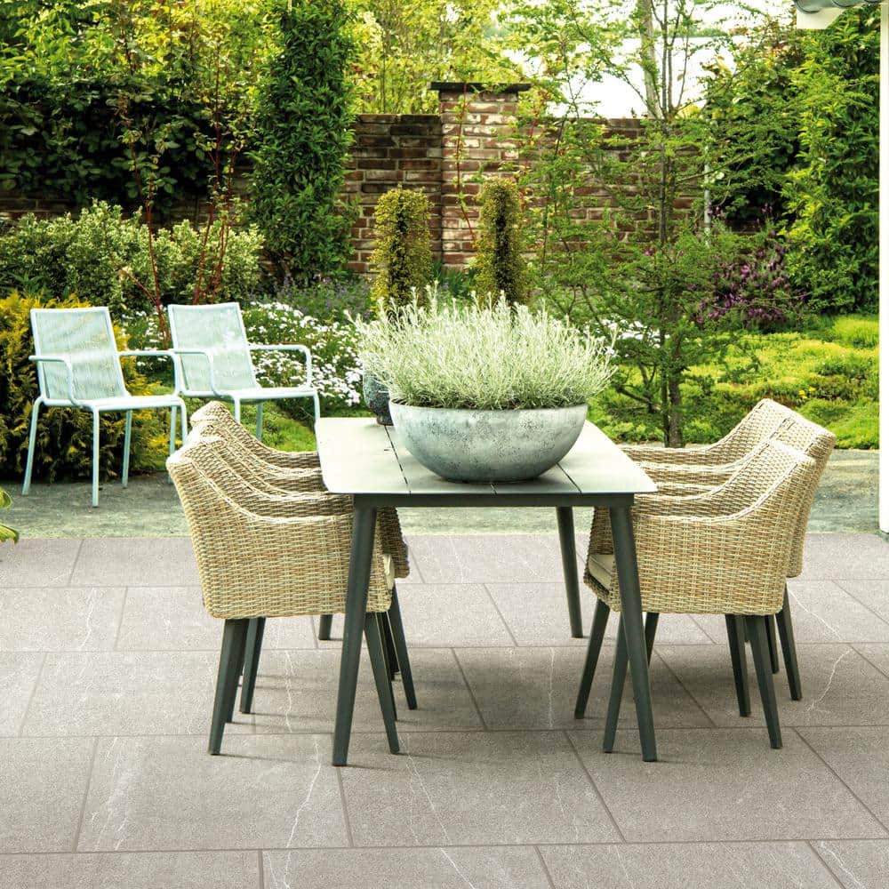 Alpe Greige 24 in. x 24 in. x 0.75 in. Stone Look Porcelain Paver - Hercitys
