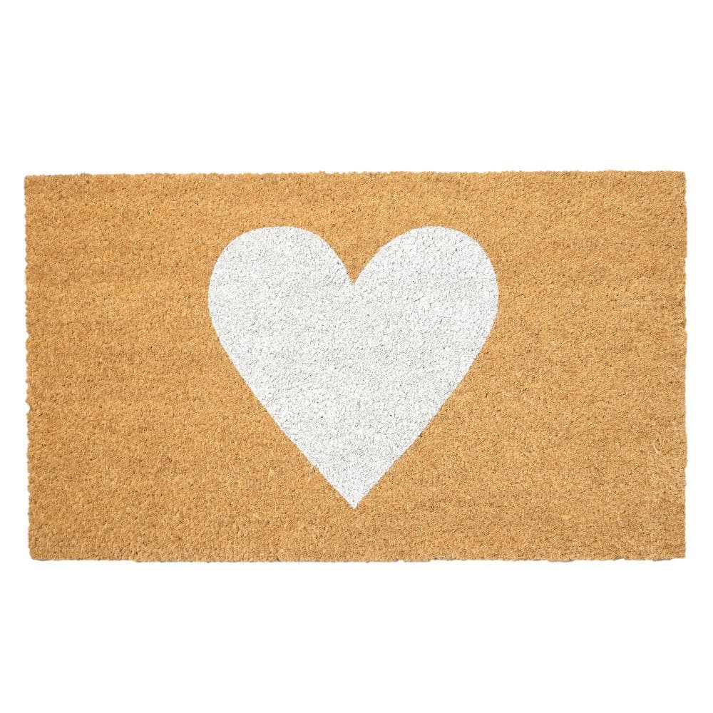White Heart Doormat, 17″ x 29″ - Hercitys