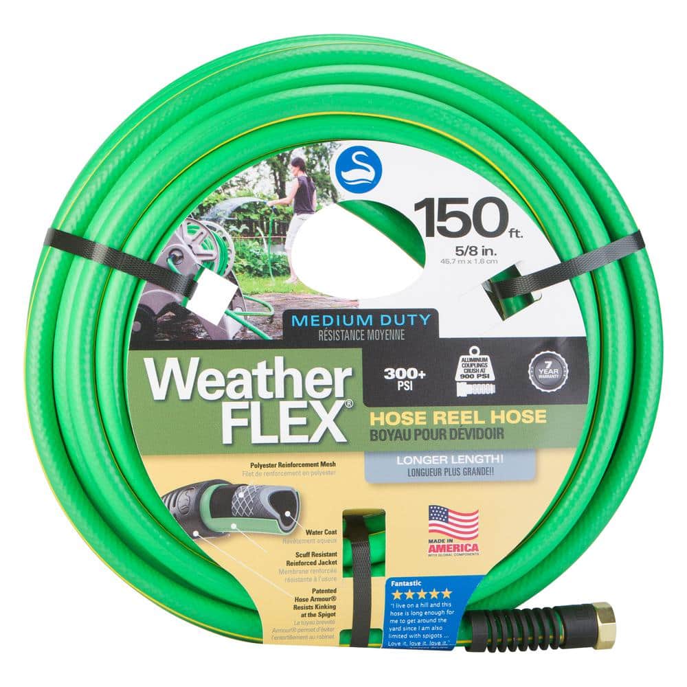 WeatherFLEX 5/8 in. x 150 ft. Medium-Duty Hose Reel Hose - Hercitys