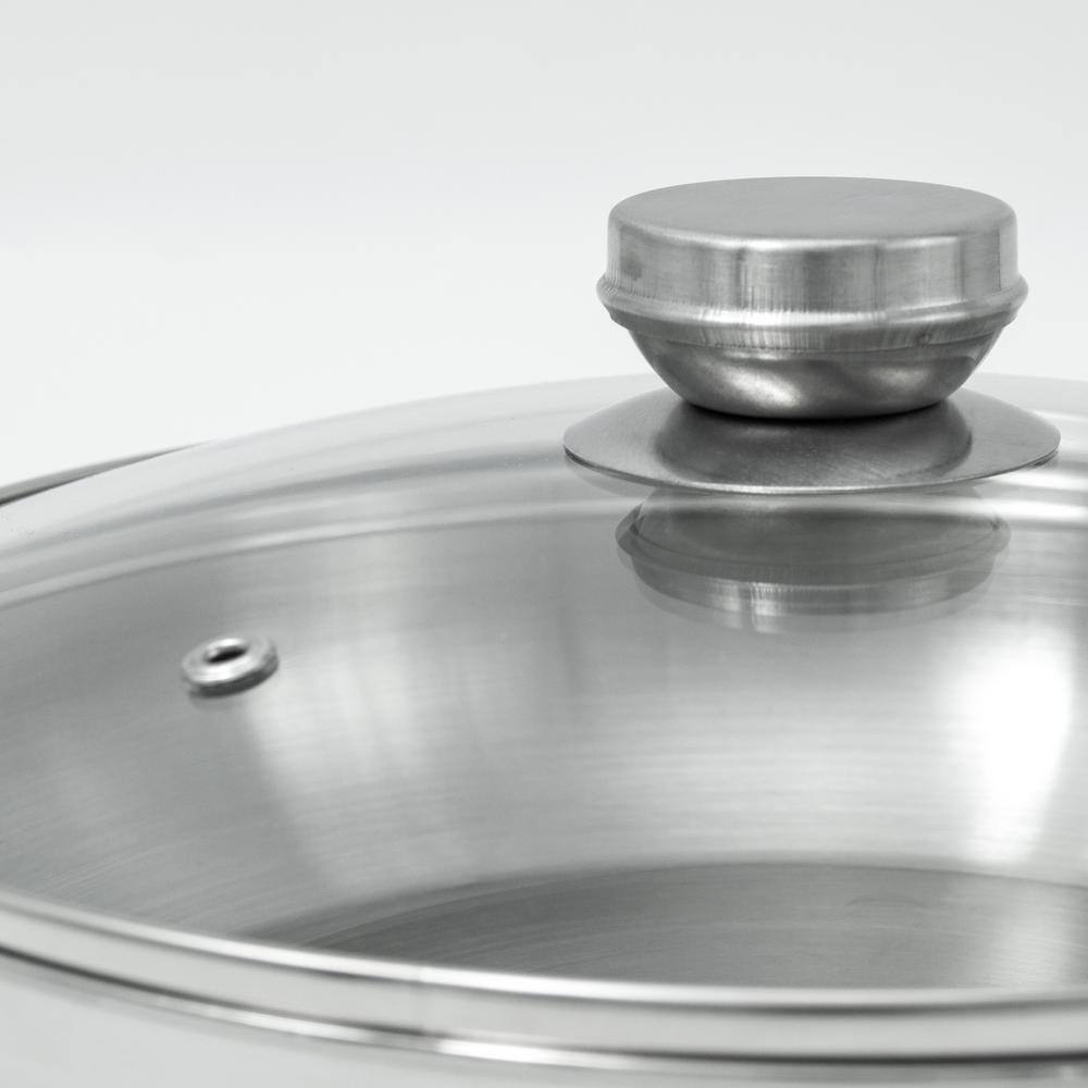 Stainless Steel 9.5 in. Frying Pan with Encapsulated Base - Hercitys