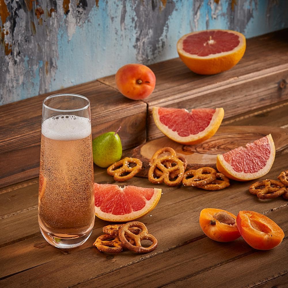 Milo 9.4 oz. Clear Crystal Stemless Champagne Flute Glass (Set of 8) - Hercitys