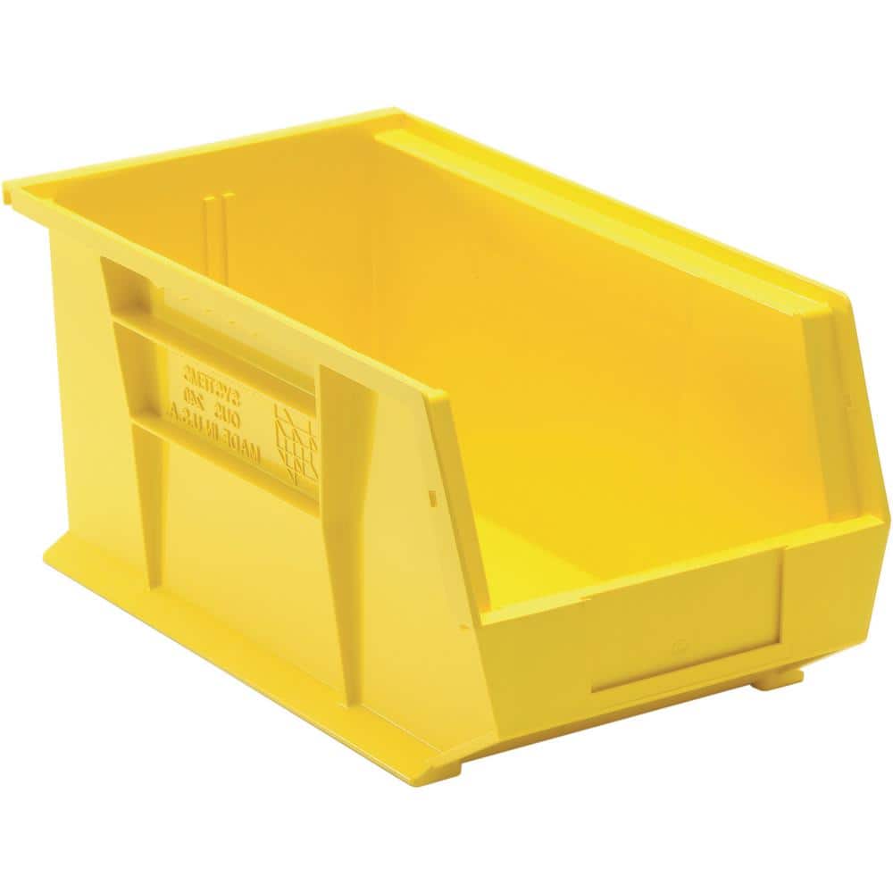 Ultra Series 7.38 qt. Stack and Hang Bin in Yellow (12-Pack) - Hercitys