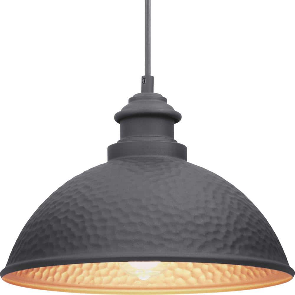 Englewood Collection 1-Light Textured Black Farmhouse Outdoor Hanging Lantern Light - Hercitys