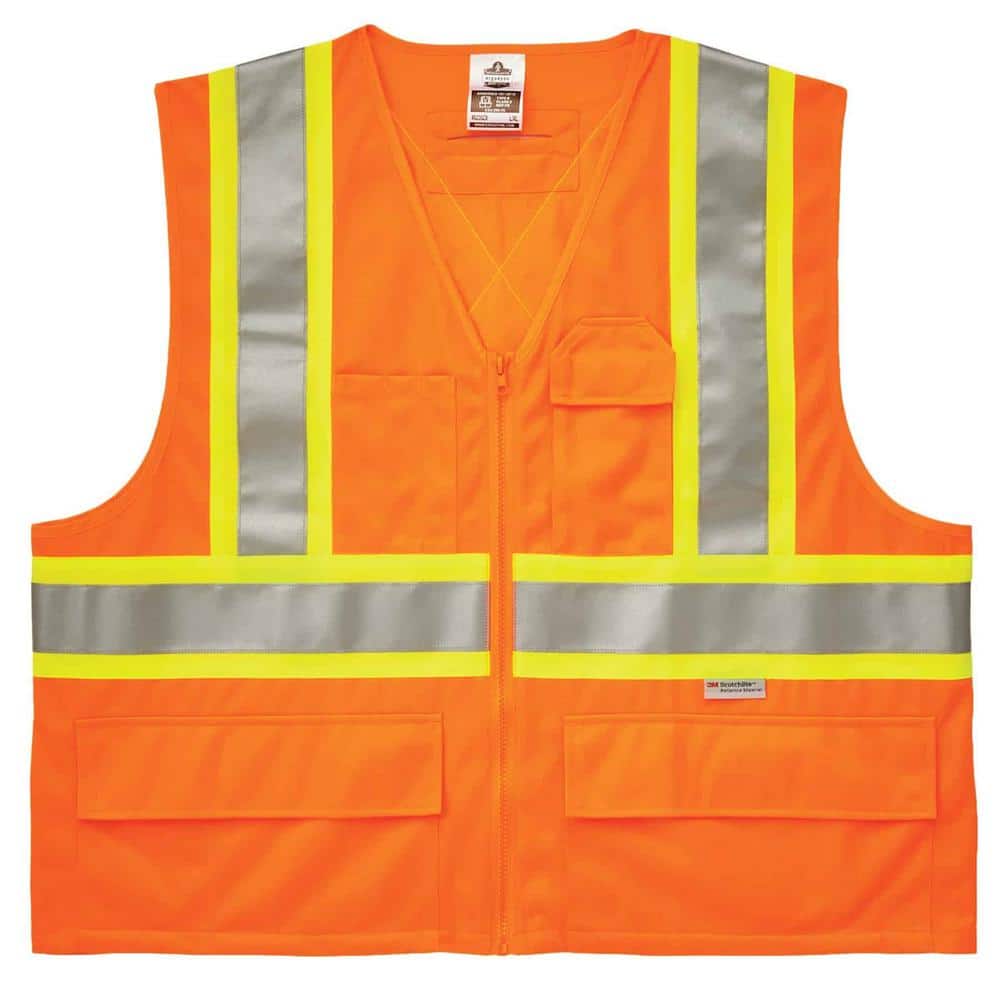 GLoWEAR 2X-Large/3X-Large Orange Hi-Vis Type R Class 2 Two-Tone X-Back Vest - Hercitys