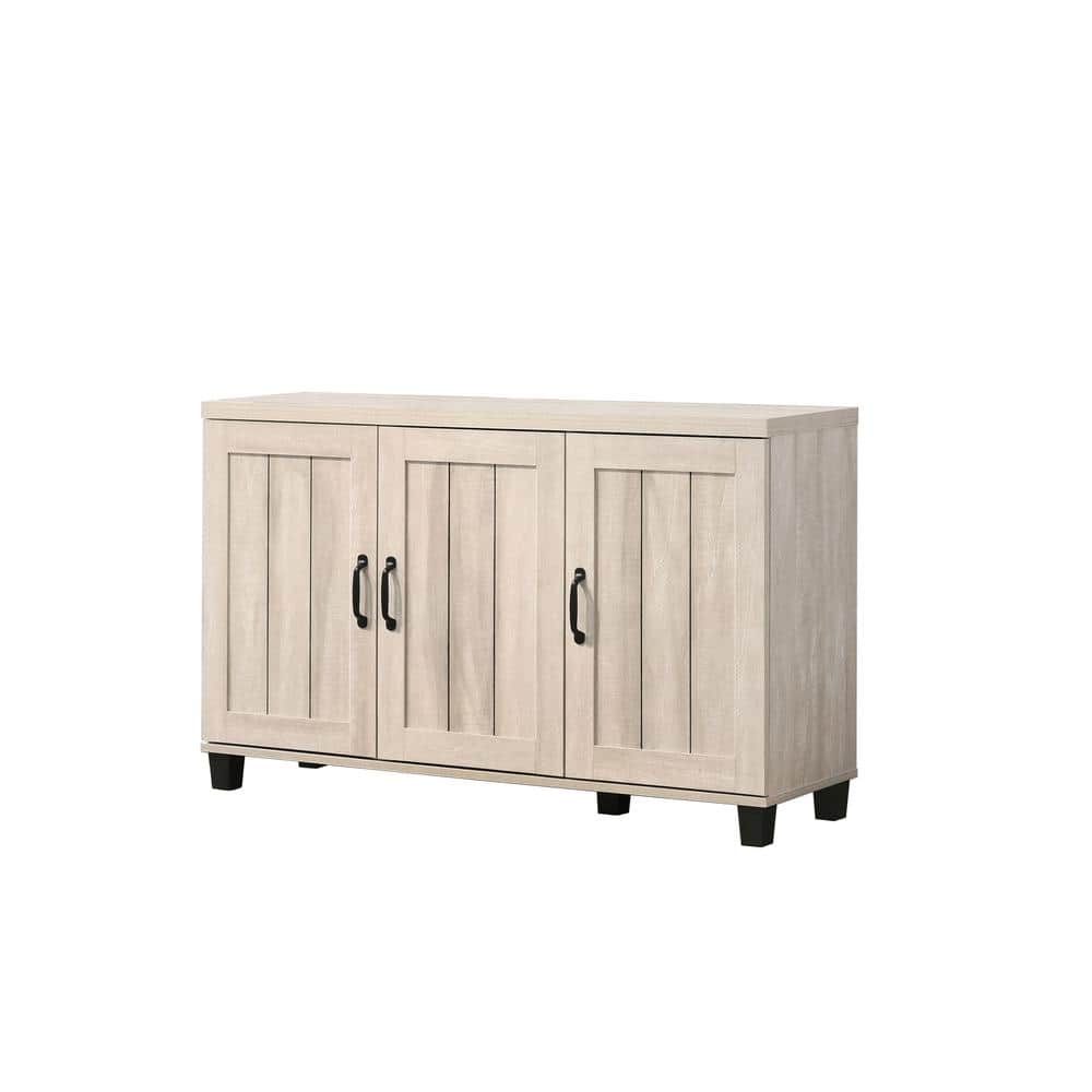 Corby 45 in. Dusty Gray Oak Finish 3-Door Shoe Cabinet - Hercitys