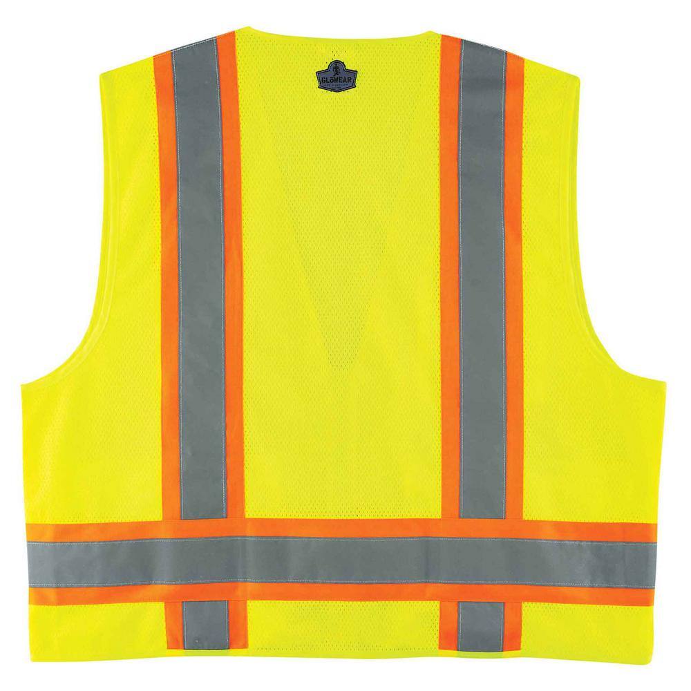 GLoWEAR L/XL Lime Hi-Vis Type R Class 2 2-Tone Surveyors Vest - Hercitys