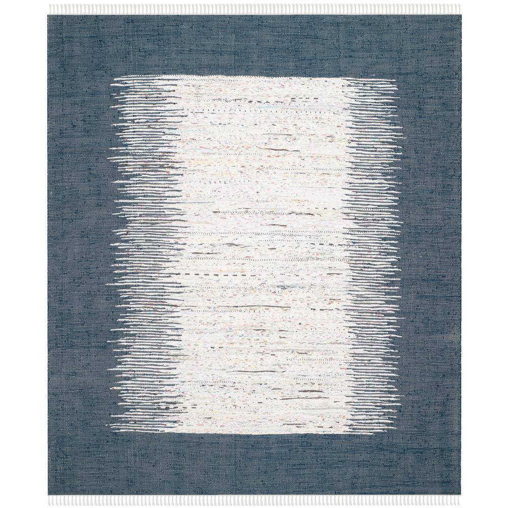 Montauk Ivory/Navy 9 ft. x 12 ft. Border Area Rug - Hercitys