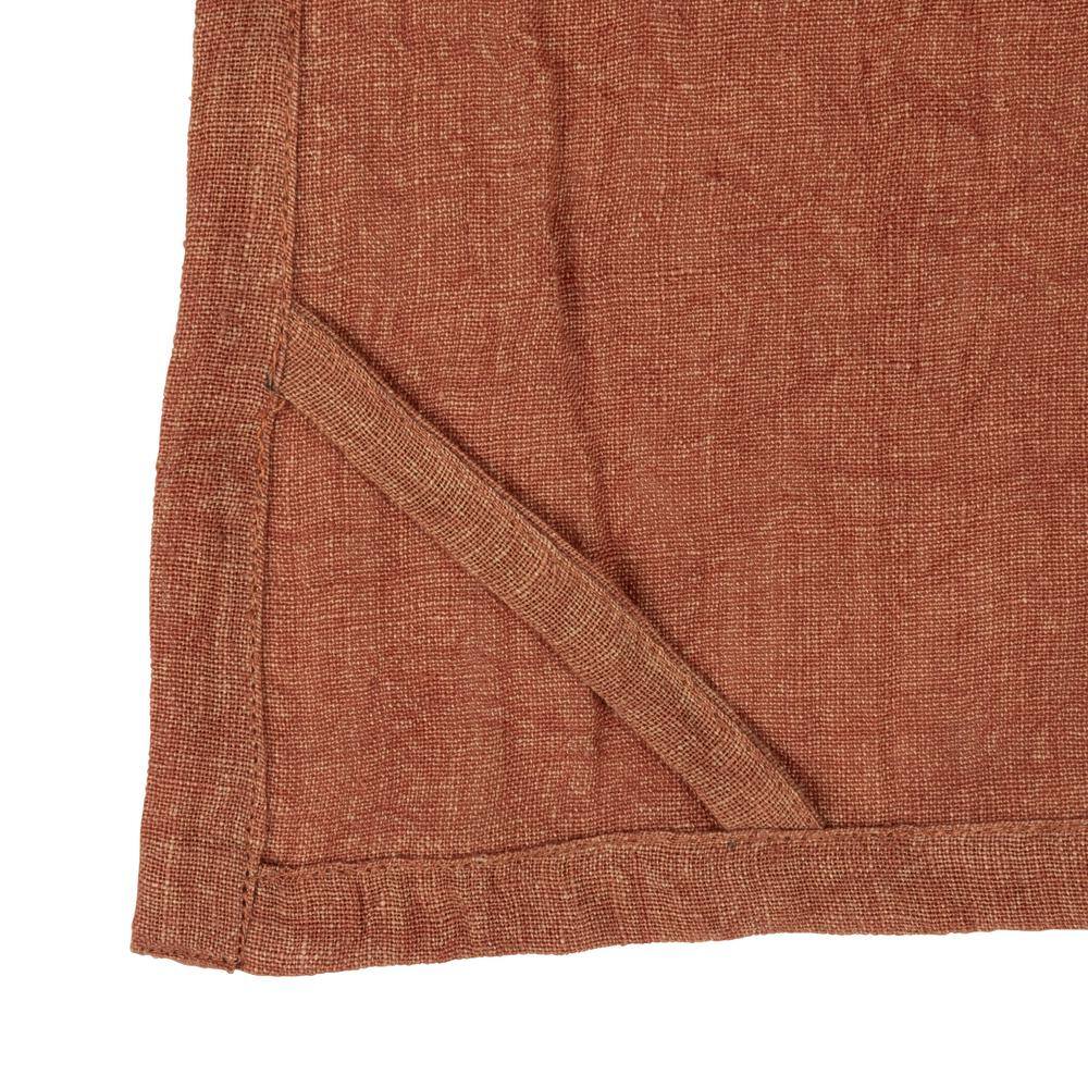 Orange Color Solid Stonewashed Linen Decorative Kitchen Towel - Hercitys