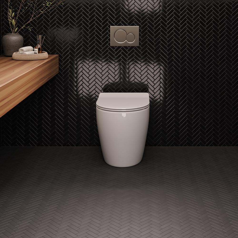 Le Cafe 11 in. x 13 in. Black Porcelain Mosaic Tile (9.42 sq. ft. /Case) - Hercitys