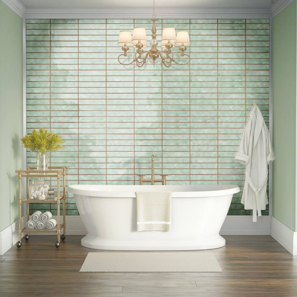 Hudson Studio Soho Brick Mint 1-7/8 in. x 9-3/4 in. Ceramic Wall Tile (6.24 sq. ft./Case) - Hercitys