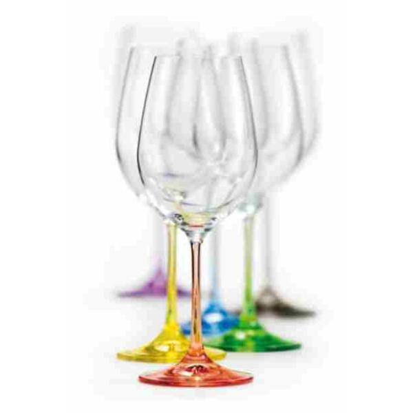 Rainbow 12 oz. Wine x 6-assorted colors (Set of 6) - Hercitys