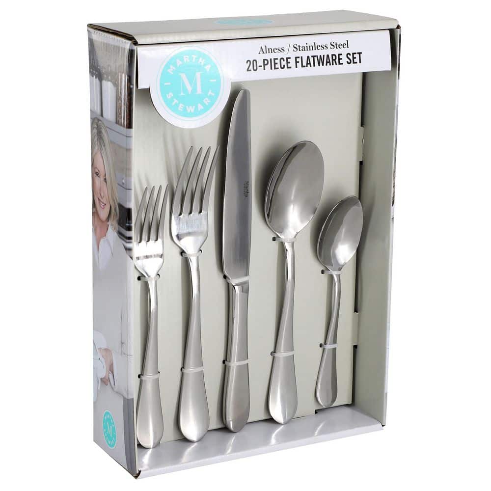 Alness 20 Piece Stainless Steel Flatware Set in Silver - Hercitys