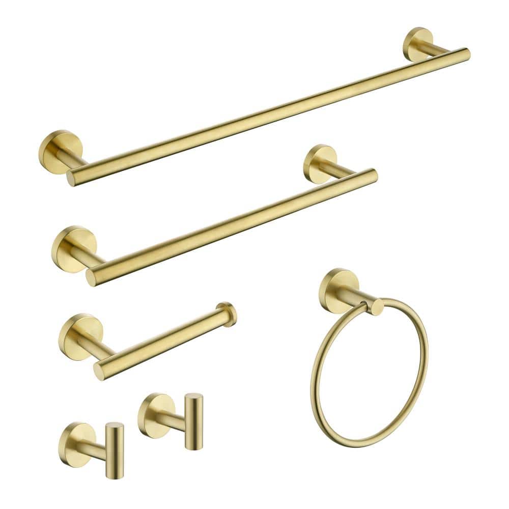 Wall Mount Gold Paper Towel Holder 6-Piece - Hercitys