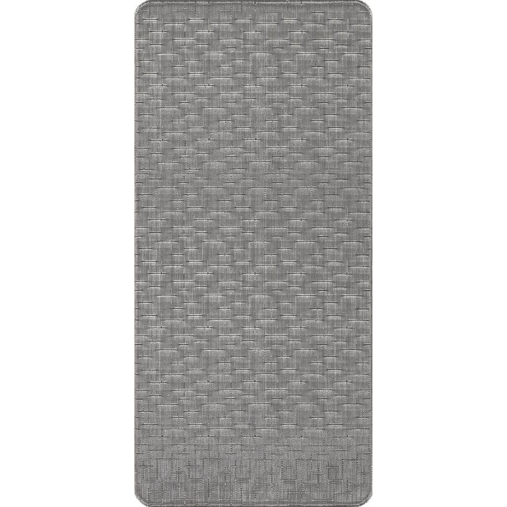 Casual Crosshatched Anti Fatigue Kitchen or Laundry Room Silver 20 in. x 42 in. Indoor Comfort Mat - Hercitys