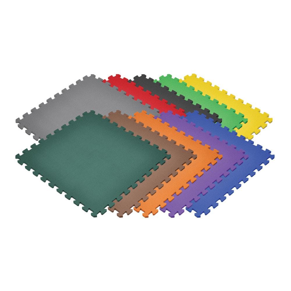 Rainbow 24 in. x 24 in. EVA Foam Non-Toxic Solid Color Interlocking Tiles (96 sq. ft. – 24 tiles) - Hercitys