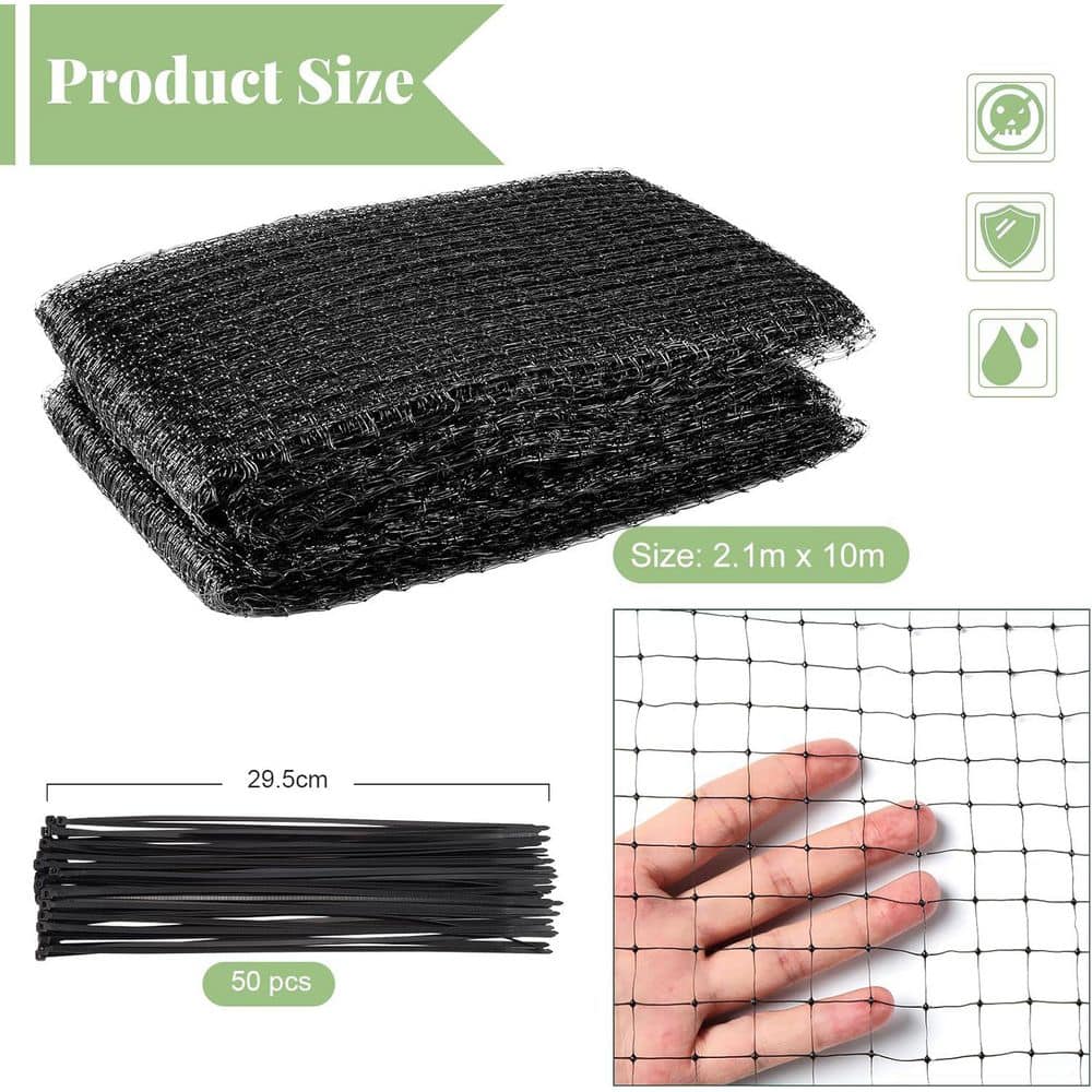 Outdoor Garden Bird Netting for Plant Protection, 7 ft. x 32 ft. - Hercitys