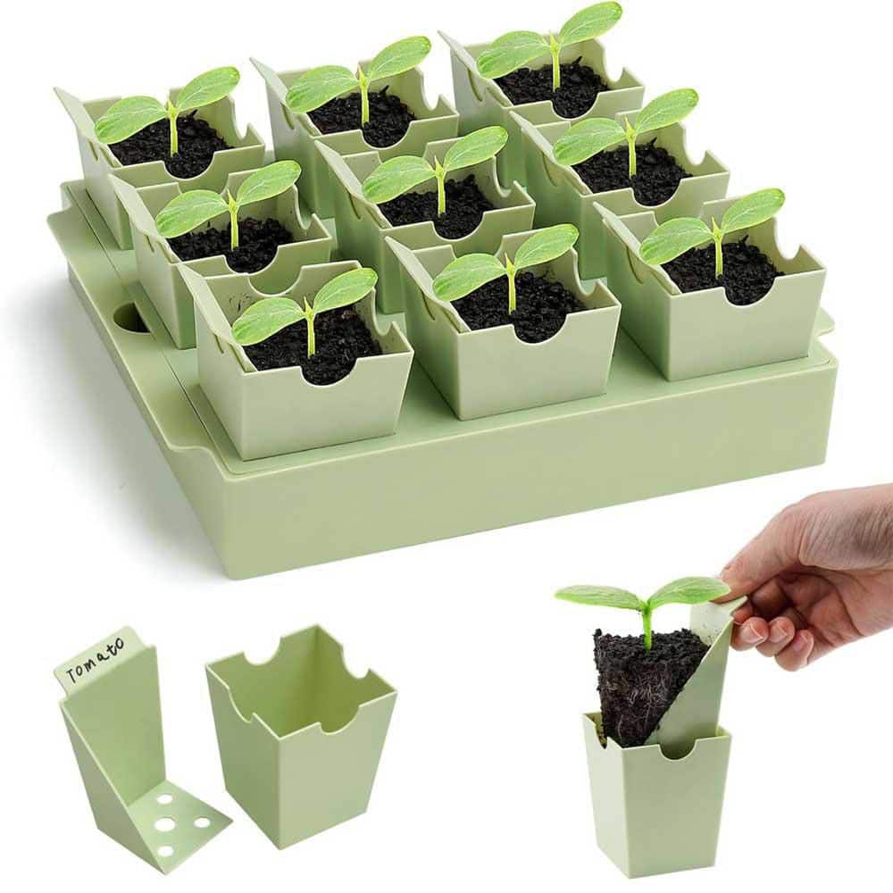 Seed Starter Tray Dual-Purpose Handles Extra-Thick Reusable Germination Kit Indoor Outdoor Greenhouse - Hercitys