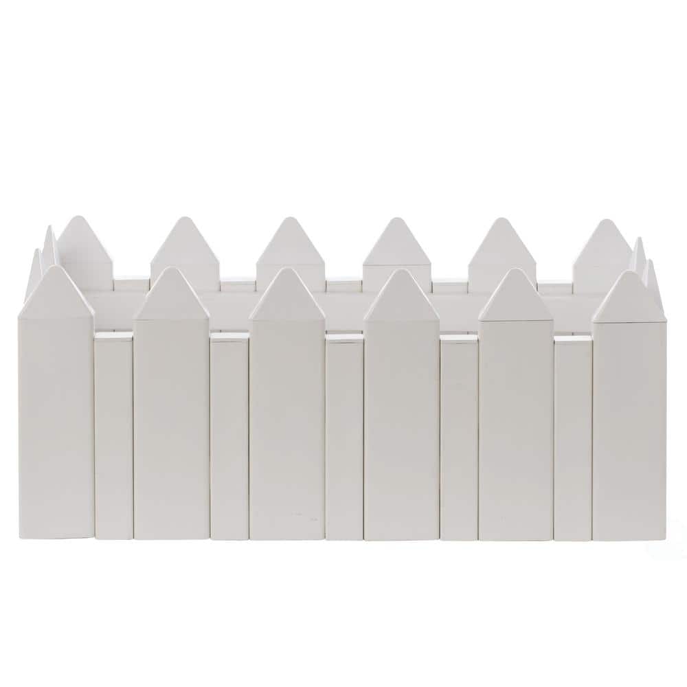 White Vinyl 10.5 in. x 25.5 in. Planter Box Garden Bed Flower Pot - Hercitys