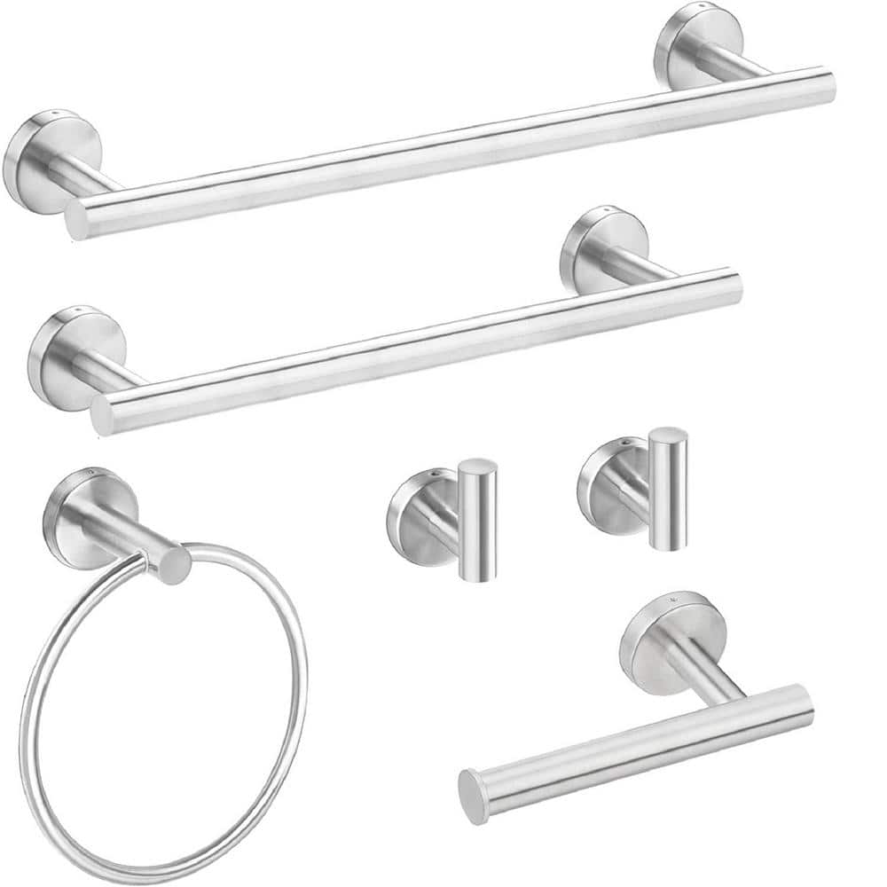 Wall Mount Brushed Nickel Paper Towel Holder 6-Piece - Hercitys