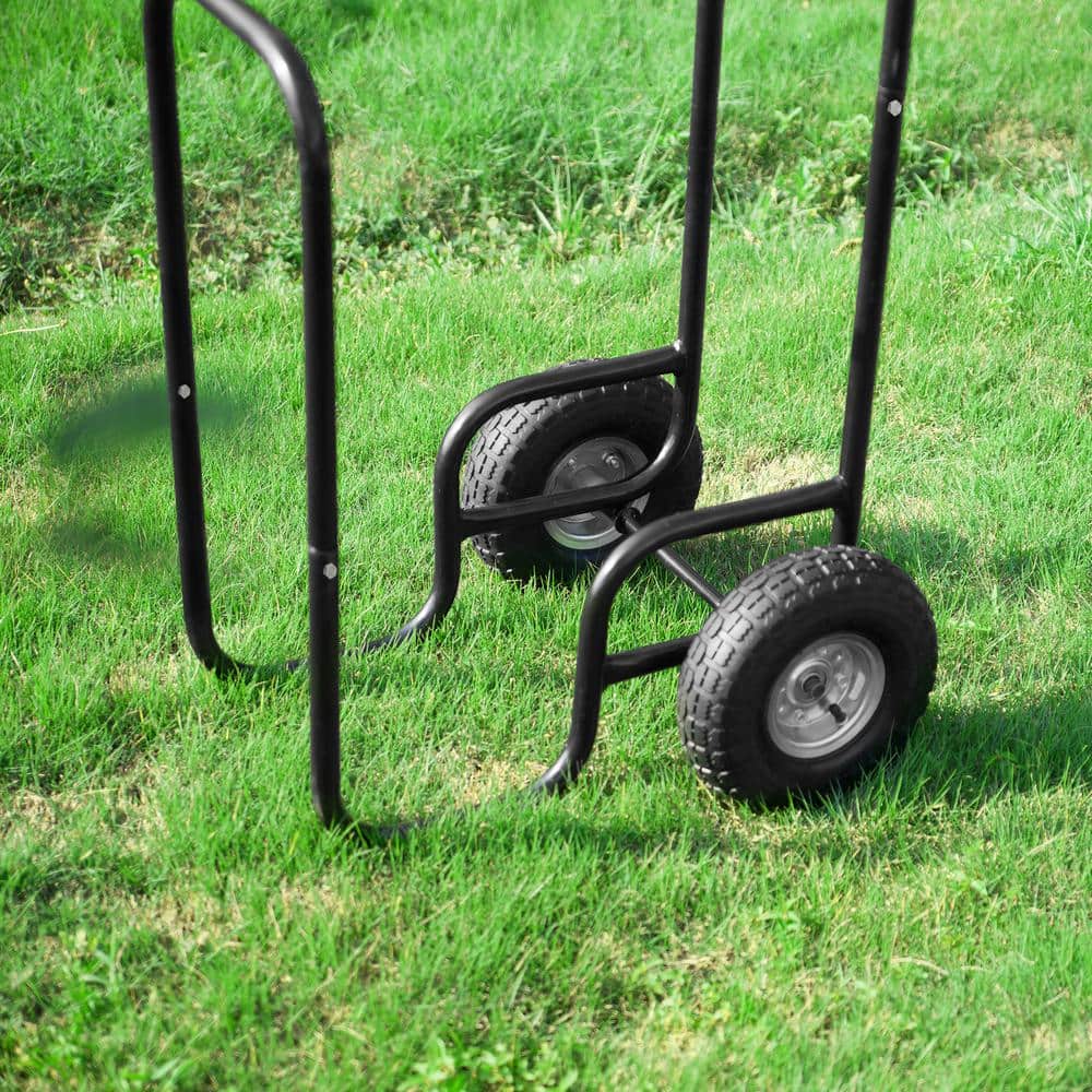 Firewood Log Cart Wood Mover-Hauler-Roller in Black - Hercitys