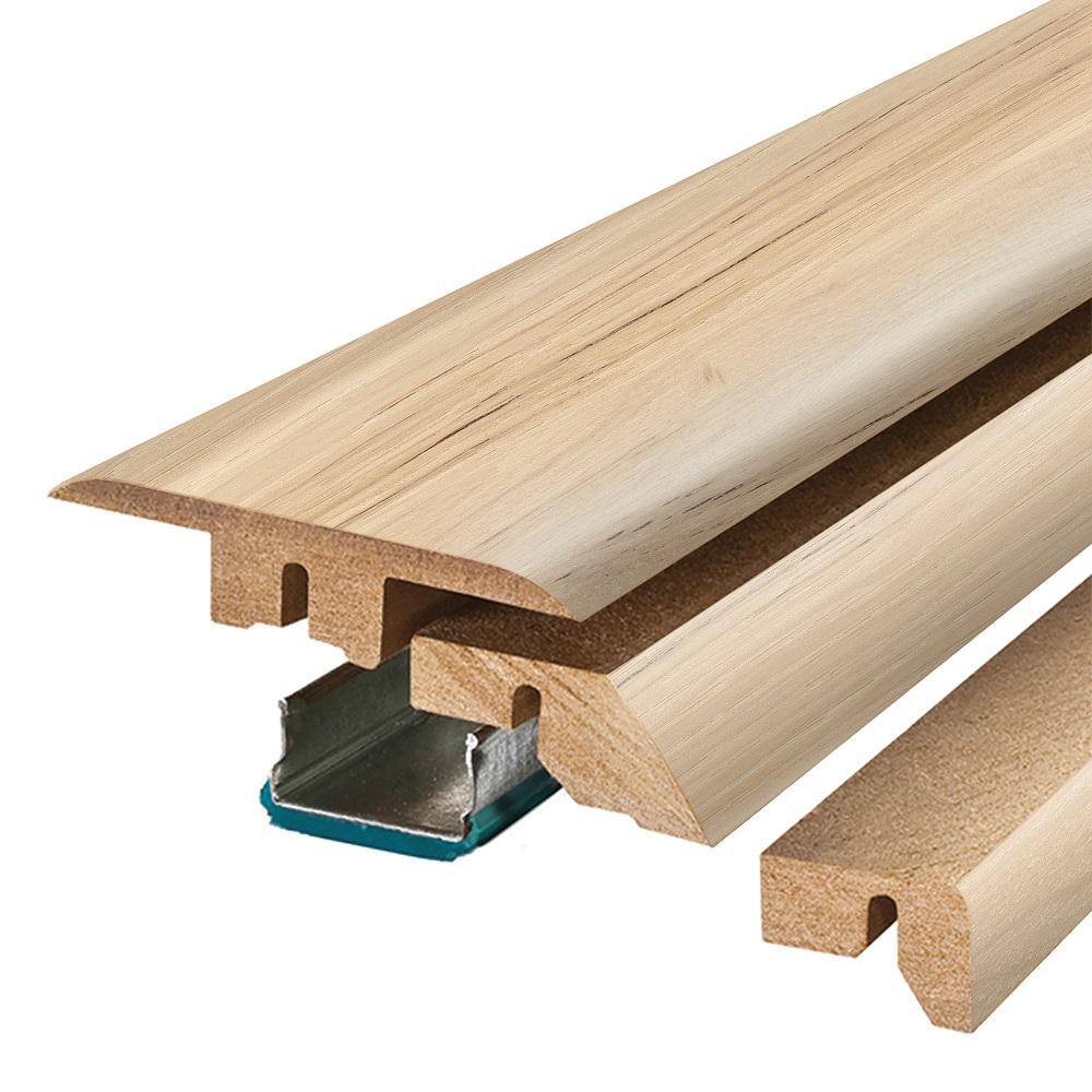 Vanilla 0.75 in. T x 2.37 in. W x 78.7 in. L Textured Wood Look Laminate Moulding/Trim 4 in 1 Molding - Hercitys