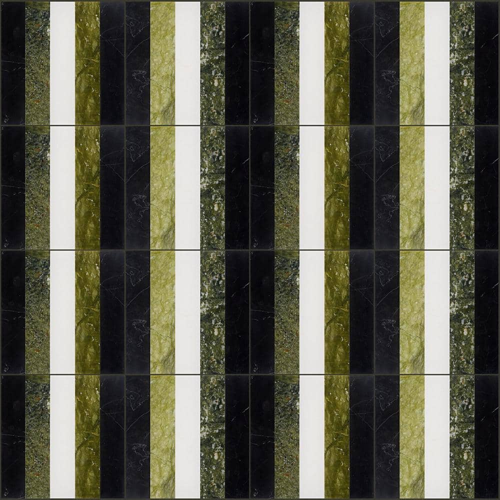 Elizabeth Sutton Bow Soul 12 in. x 12 in. Polished Marble Floor and Wall Mosaic Tile (1 sq. ft. / Sheet) - Hercitys