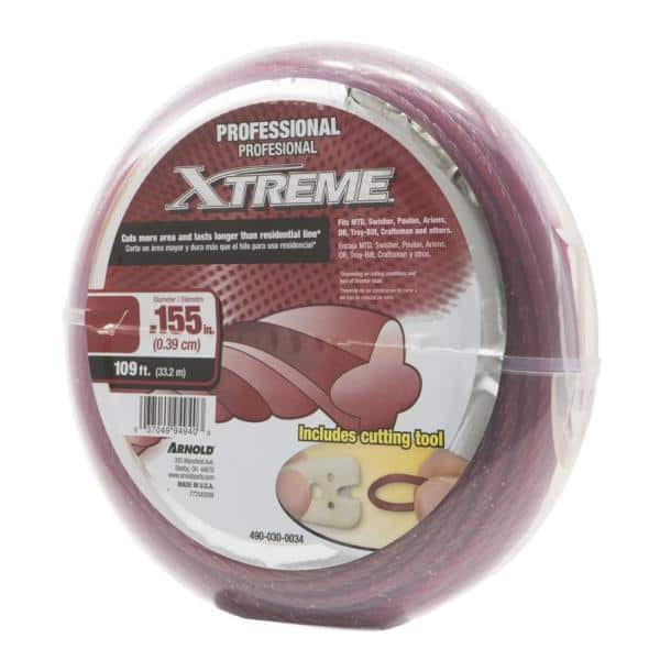 Professional Xtreme 109 ft. 0.155 in. Universal Twisted Trimmer Line with Cutting Tool for Walk-Behind Trimmer Mowers - Hercitys