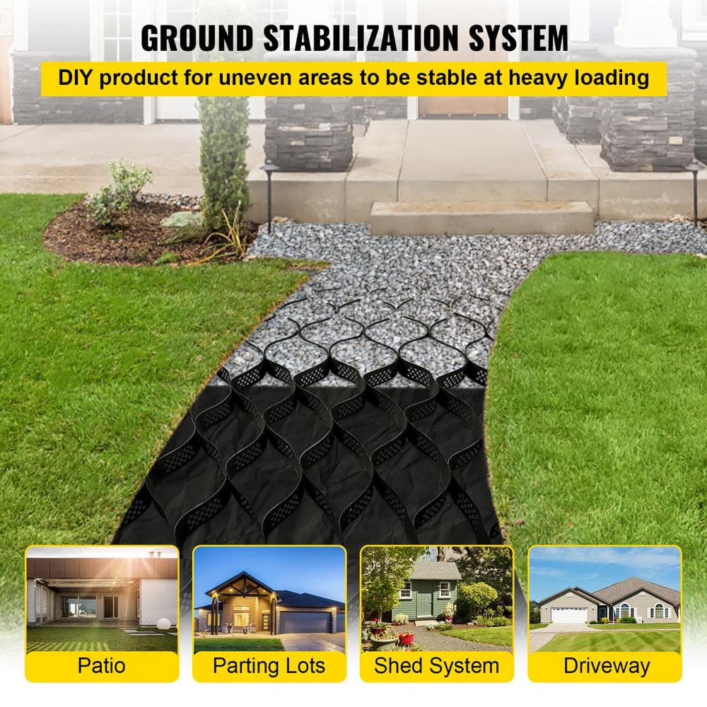Ground Grid, 300 in. x 114 in. x 3 in. Geo Grid for Stabilization, 1885 lbs. /Sqft Plastic Paver for DIY Patio, Walkway - Hercitys