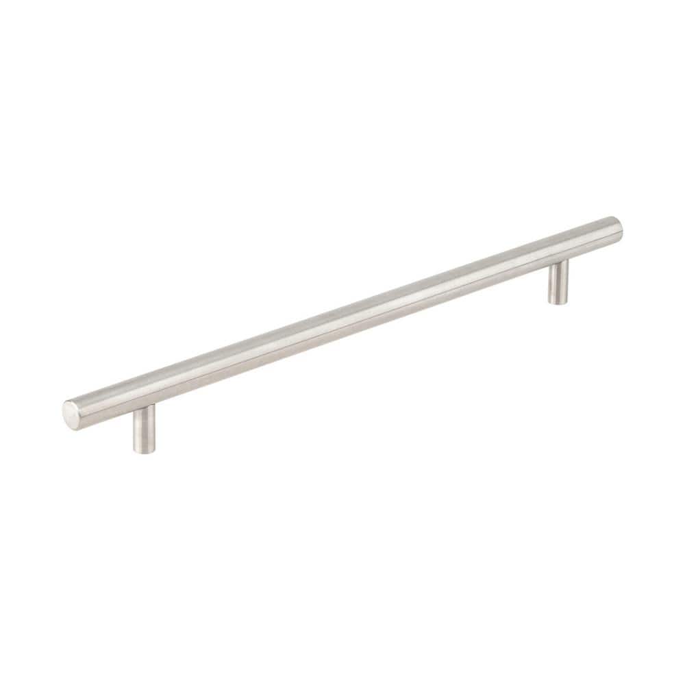 Tivoli Collection 10-1/8 in. (257 mm) Modern Brushed Stainless Steel Cabinet Bar Pull - Hercitys