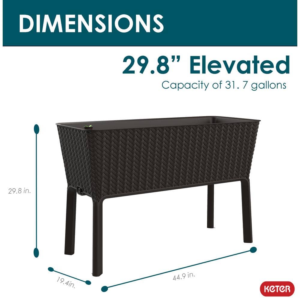 Splendor 29.8 in. H x 44.9 in. W Anthracite Raised Garden Bed - Hercitys