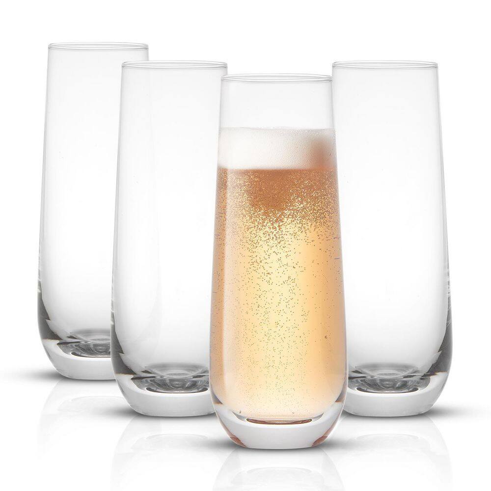 Milo 9.5-Ounce Lead Free Crystal Champagne Glasses, Set of 4 - Hercitys