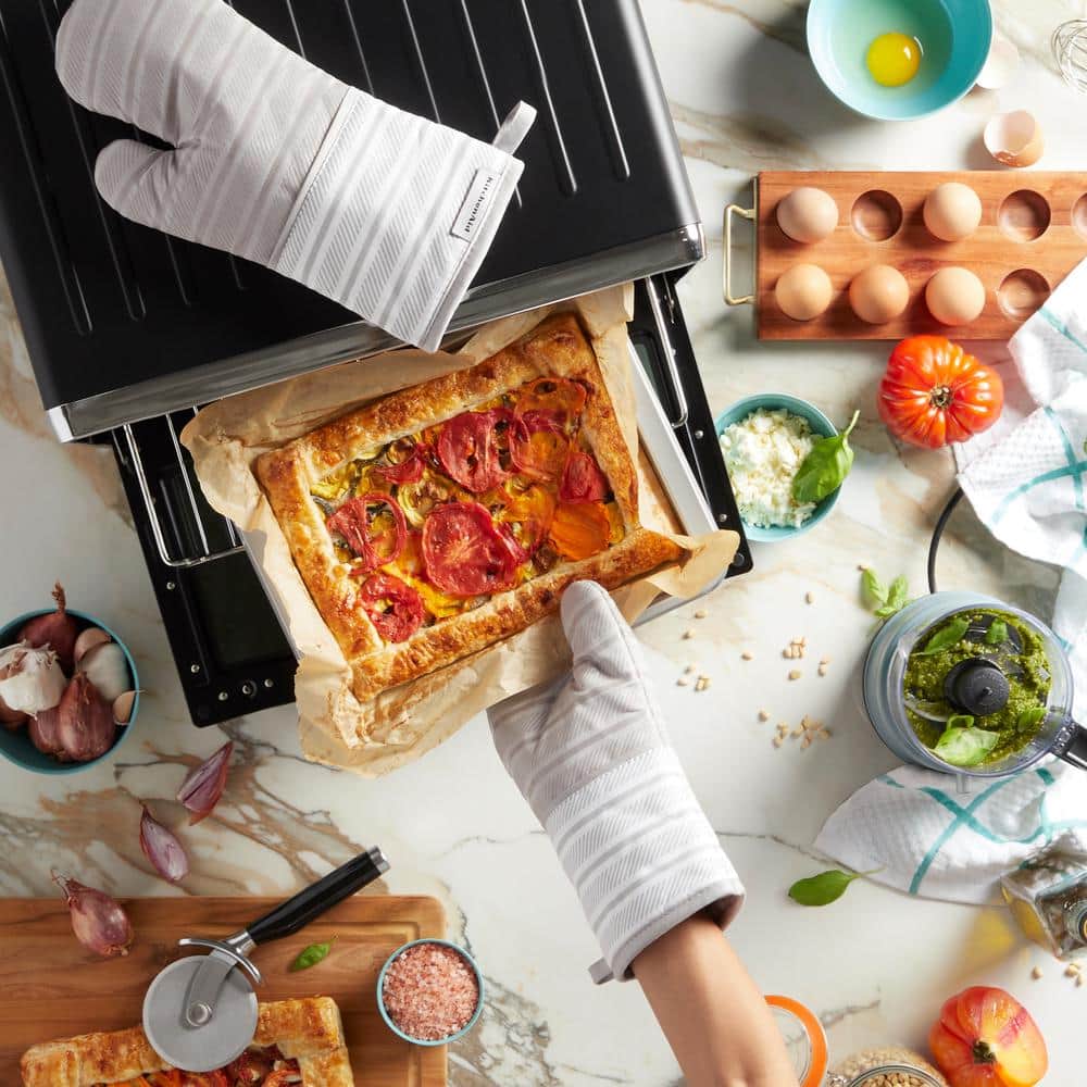 Albany Cotton Matte Grey Oven Mitt Set (2-Pack) - Hercitys