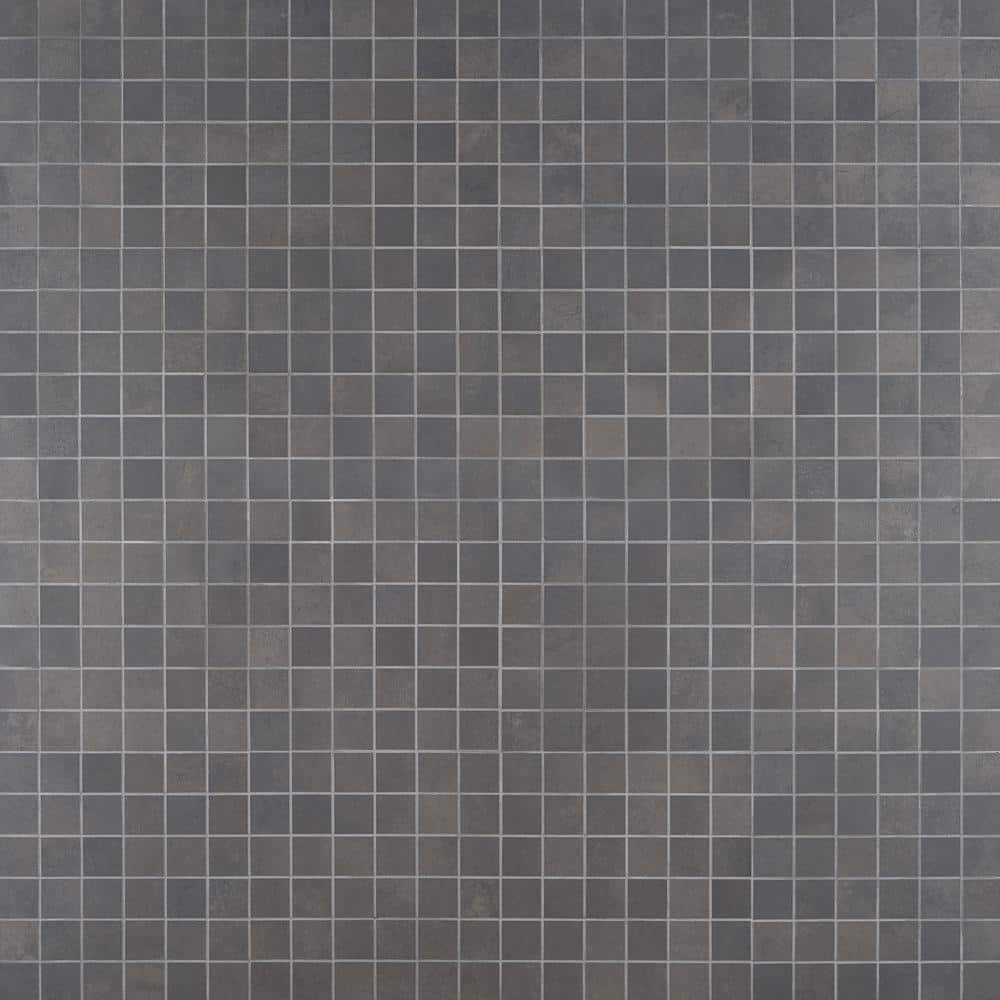 Forge Black 11.81 in. x 11.81 in. Matte Porcelain Floor and Wall Mosaic Tile (0.96 sq. ft./Each) - Hercitys