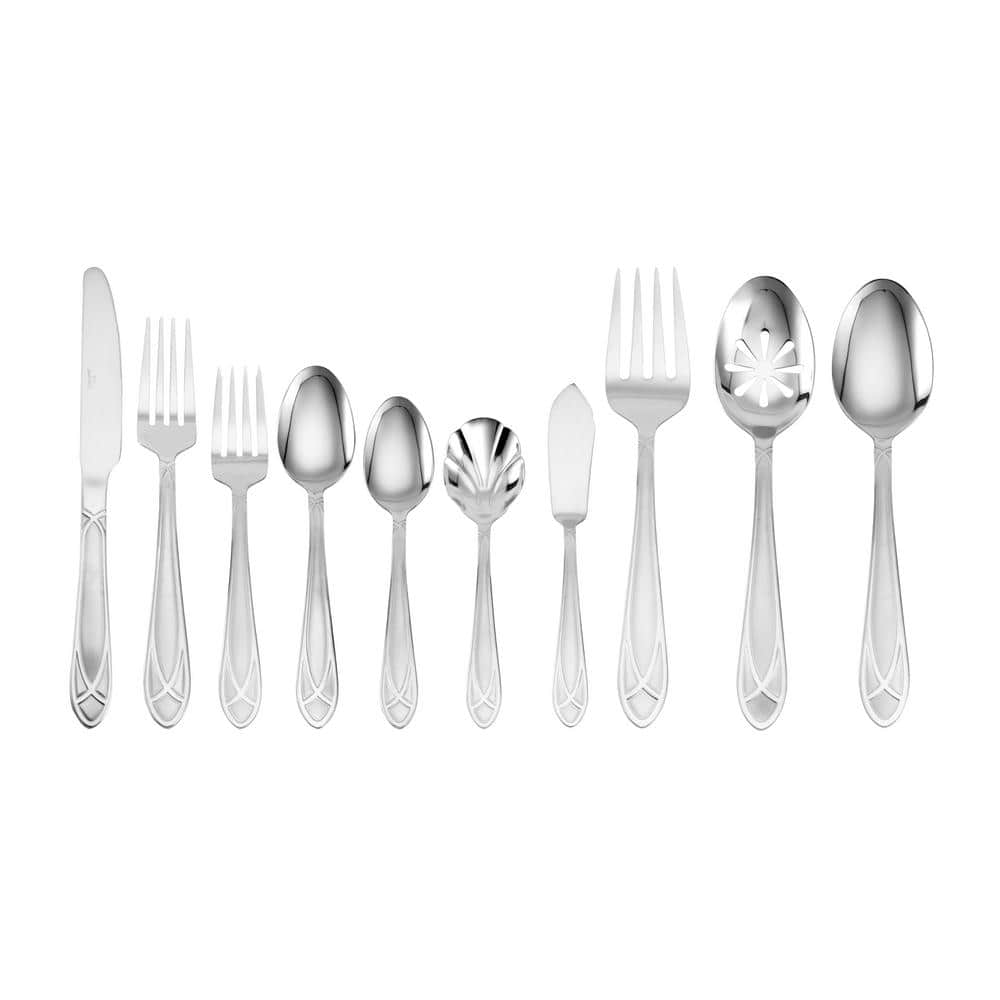 Mirage Frost 45-Piece Flatware Set with Wire Caddy (Service for 8) - Hercitys