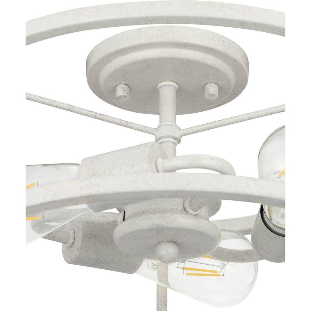 Somstreet 15 in. 3-Light Cottage White Semi Flush Mount Ceiling Light - Hercitys