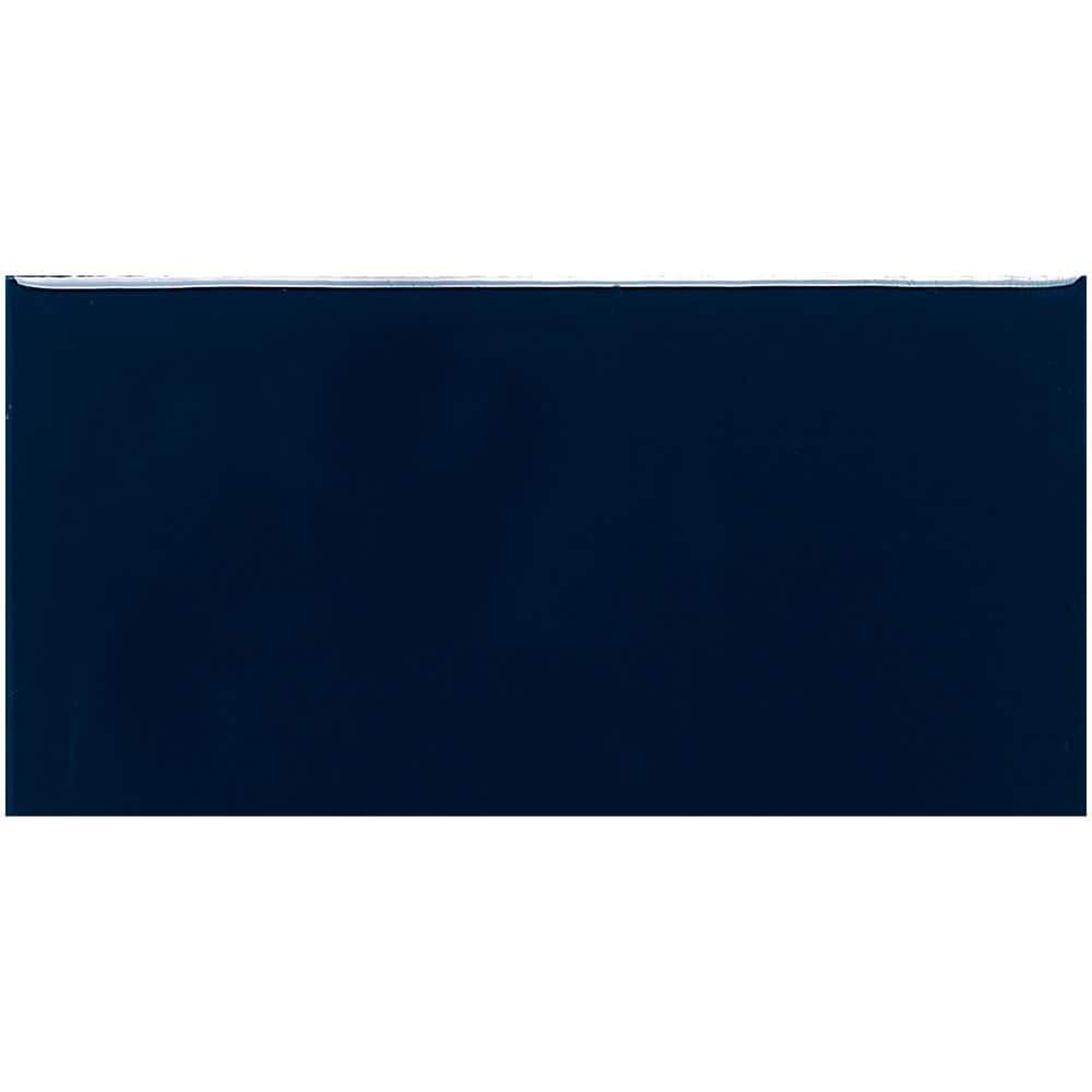 Restore Navy Glossy 3 in. x 6 in. Glazed Ceramic Subway Wall Tile (12.5 sq. ft / case) - Hercitys