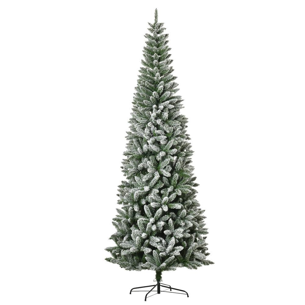 7.5 ft. Artificial Christmas Tree, Xmas Pencil Tree, Holiday Home Indoor Decoration for Party with Automatic Open, Green - Hercitys